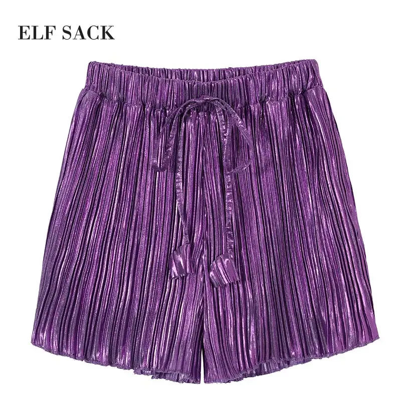 Женские кружевные шорты ELFSACK белые винтажные Мини с широкими штанинами