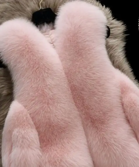pink Новинка, зимний модный женский жилет из искусственного меха, пальто из искусственного меха, толстый теплый жилет из лисьего меха, Colete Feminino, плюс размер, S-4XL, wj1180 - Цвет: pink
