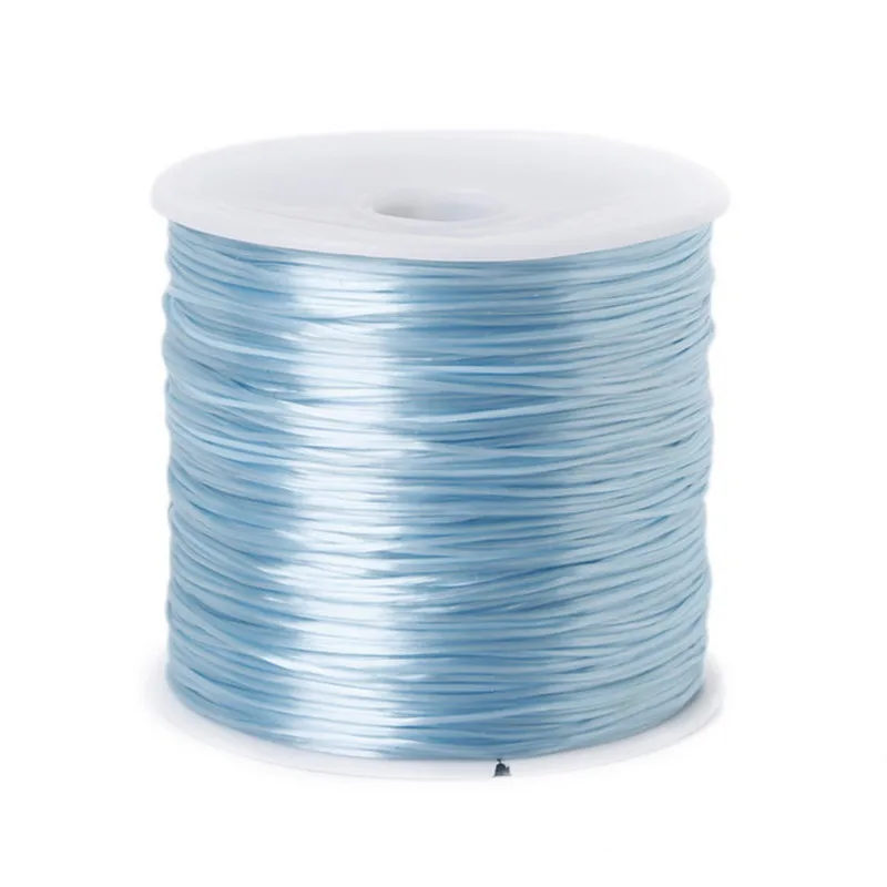 Light Blue Диаметр 0,7 мм 60 м/рулон нейлон круглый кристалл эластичный Бисероплетение проволочный Корд с резьбой растягивающийся шнур для браслета ювелирные изделия аксессуары Diy - Цвет: Light Blue