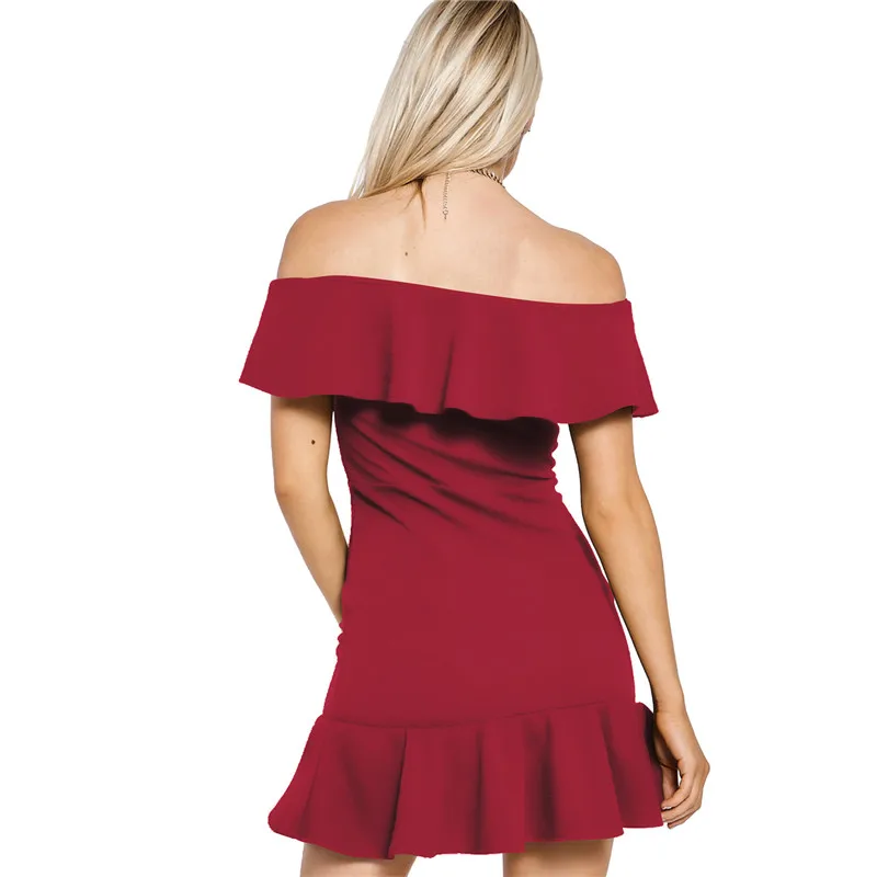 Оборки с рукавом-бабочкой Элегантные линии платье Женская мода открытыми