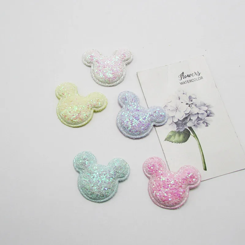 Mouse mix -25pcs Блестящий карамельный цвет кролик в форме головы накладки патчи Аппликации для рукоделия швейные принадлежности "сделай сам" заколки для волос аксессуары - Цвет: Mouse mix -25pcs