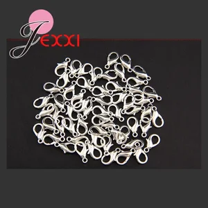 100 шт.лот серебро 925 пробы застежка Лобстер для изготовления ювелирных изделий, ожерелий, браслетов, аксессуаров для поделок, оптовая продажа