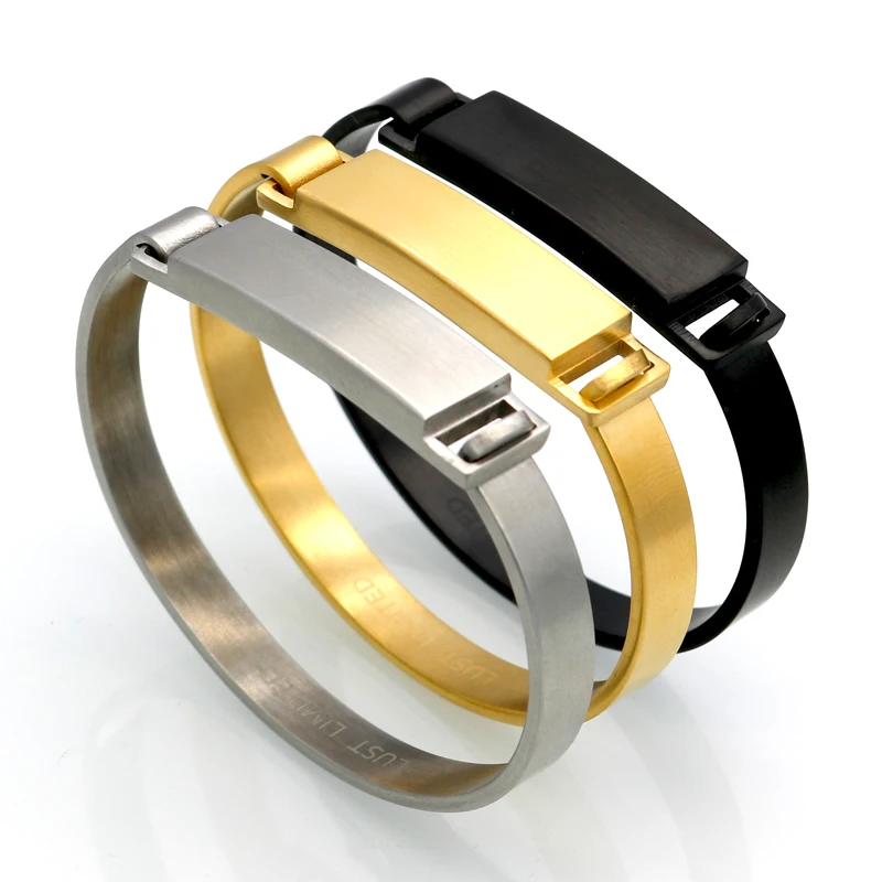 Personalized Stainless Steel Bracelets &amp Bangles Cuff Engraved Bracelet Unisex Jewelry For Party (BA101716) | Украшения и