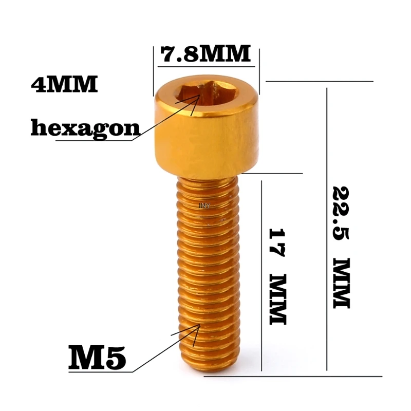 4pcs/bag Bicycle Handlebar Stem Screw M5x17mm Aluminum Alloy Bolt Fixed Gear MTB INY | Спорт и развлечения