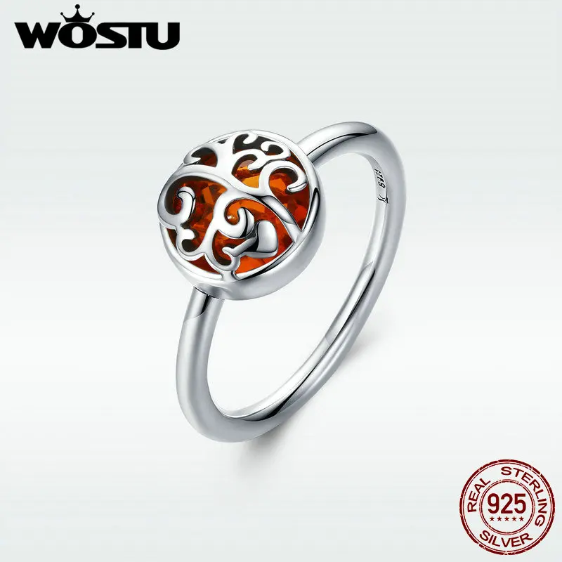 WOSTU новый стиль Стерлинговое Серебро 925 пробы древо жизни красные Кристальные