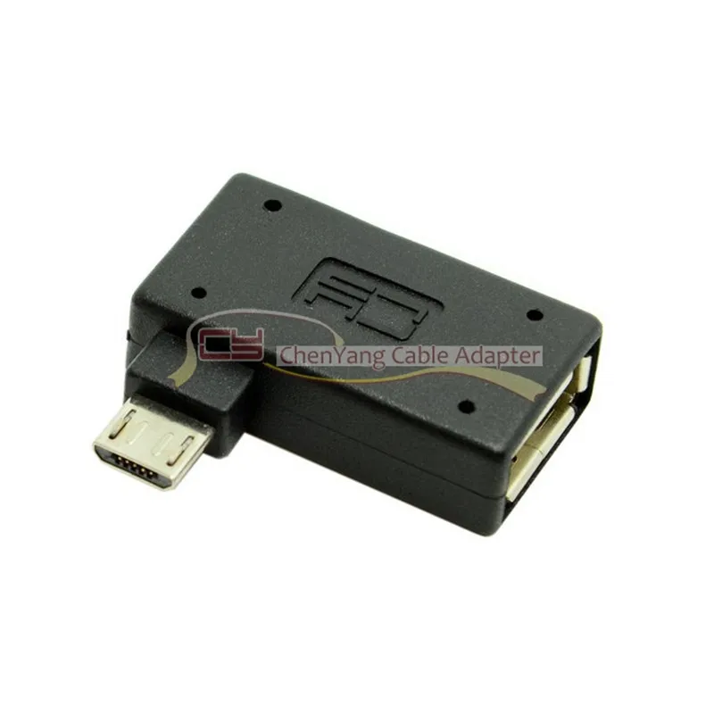 Адаптер хоста Micro USB 2 0 OTG с левым углом 90 градусов и USB-портом для Galaxy S3 S4 S5 Note2 Note3