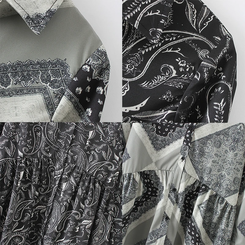 2019 новое платье миди Женское Vestidos английский стиль цветочный принт с длинным