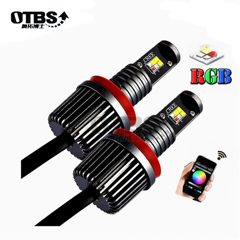 OTBS разноцветное Изменение wifi rgb h8 e92 angel eye 30 Вт halo ring RGB для bmw E60 E61 E63 E70 X5 E71 X6 E90 E91 E92
