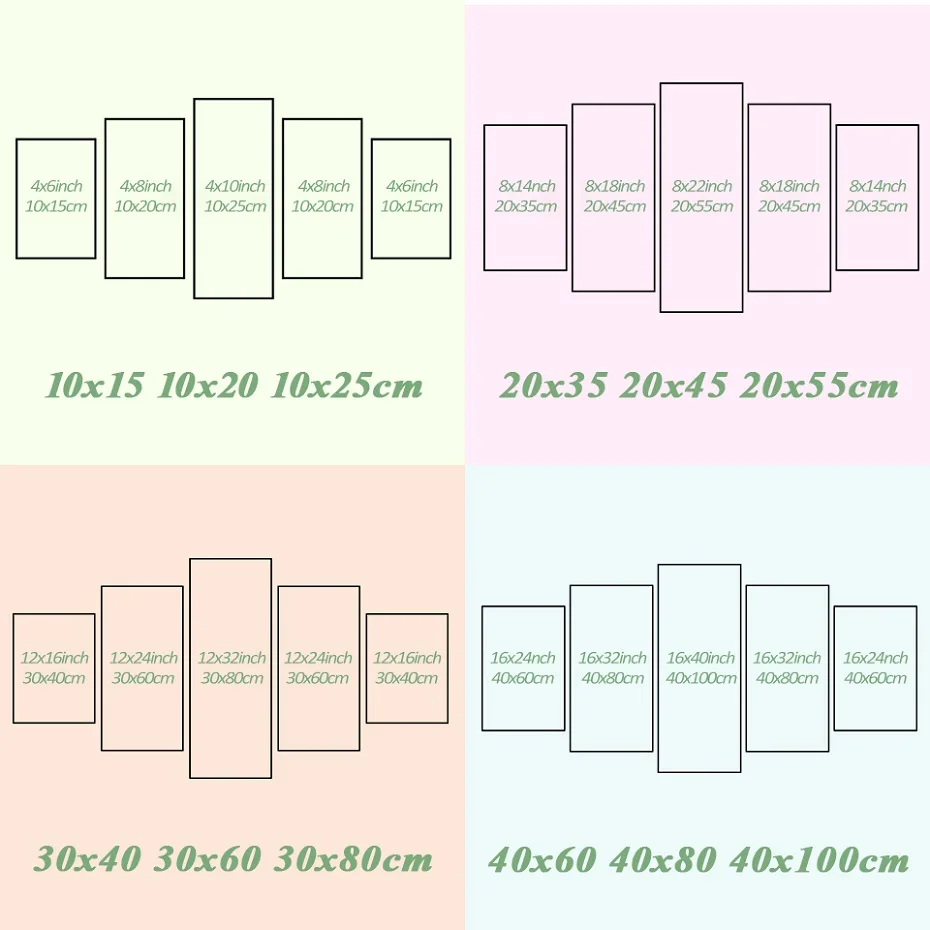 Минималистичное искусство на стену в стиле ислама 5 шт. цитаты картины холсте