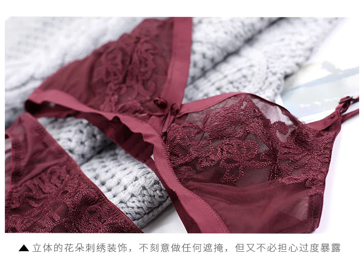 AZE новый рисунок трехмерная вышивка сексуальный прозрачный удобный женский