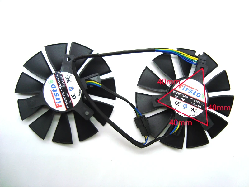 Бесплатная доставка 1 комплект FD7010H12S кулер вентилятор для ASUS STRIX GTX1060 1050 GTX960 GTX950