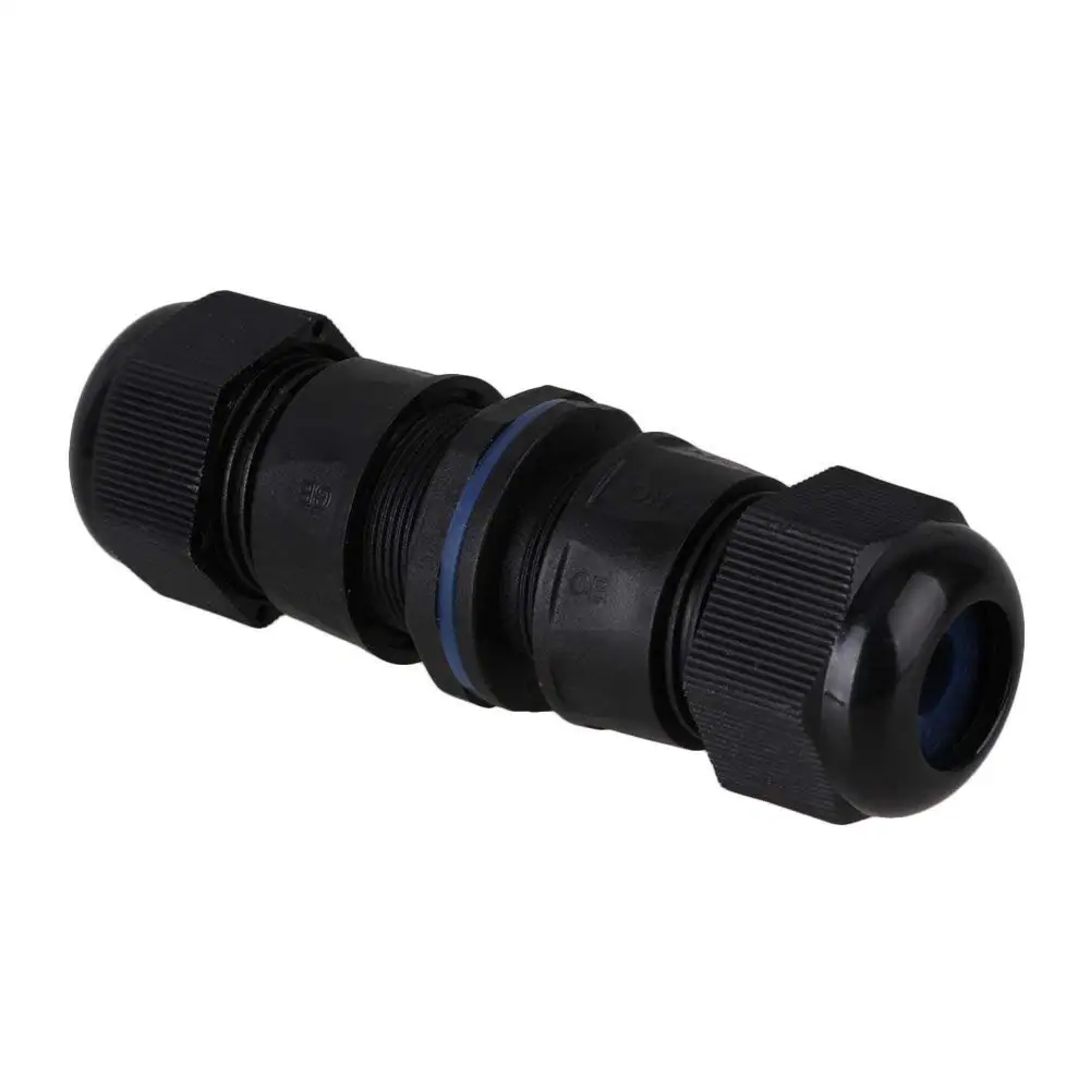 Черная IP68 Защита M20 наполнитель Locknut пластиковый RJ45 Водонепроницаемый Кабельный