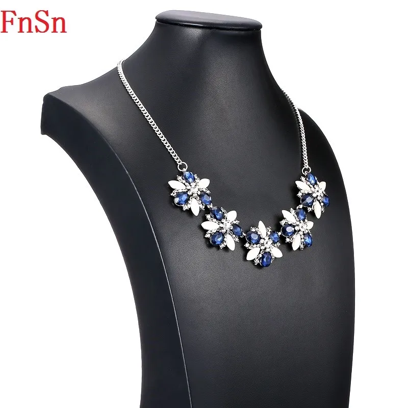 FnSn новинка 2017 Лидер продаж летнее ожерелье с хрустальными цветами трендовый