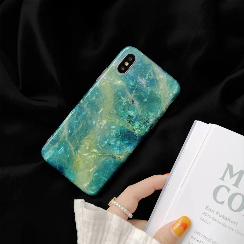 Для iPhone XS Max 10s XR X 8 7 6 6S Plus чехол Изумрудный мрамор силиконовый для Apple S R