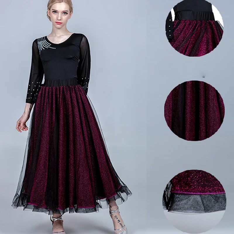 Платье для бальных танцев юбка женщин с принтом Стандартный Вальс Танго