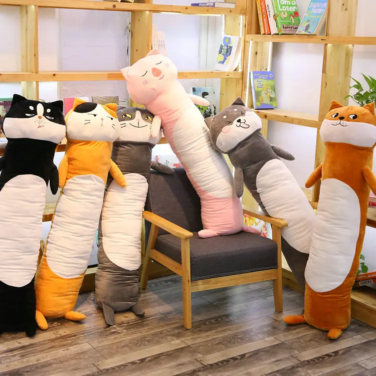 140cmKawaii плюшевые игрушки для кошек, мягкие куклы в виде животных, детские подарочные куклы, милые игрушки для собак, украшение дома, мягкие подушки