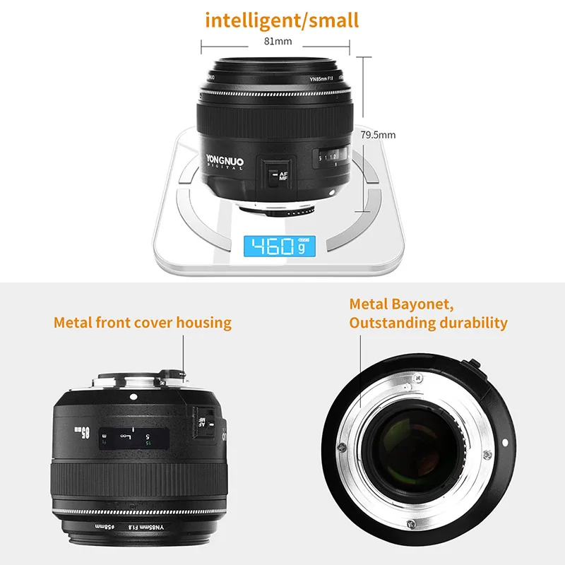 YONGNUO YN85MM F1.8N Автофокус большая апертура AF MF DSLR Объектив камеры объектив для Nikon D7500