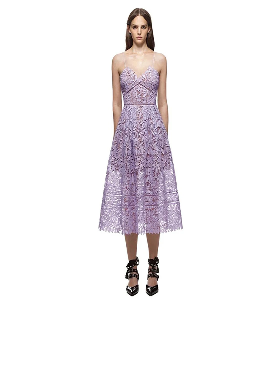 Платье-Автопортрет женское кружевное до середины иллюзии пикантное вечернее