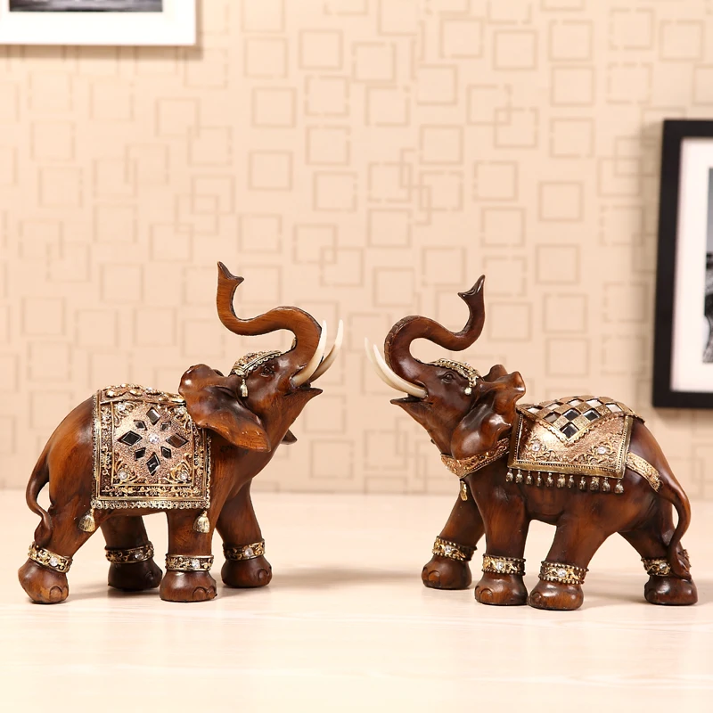 2 шт. в партии слон фигурные орнаменты домашний декор ремесла пары счастливый фэн