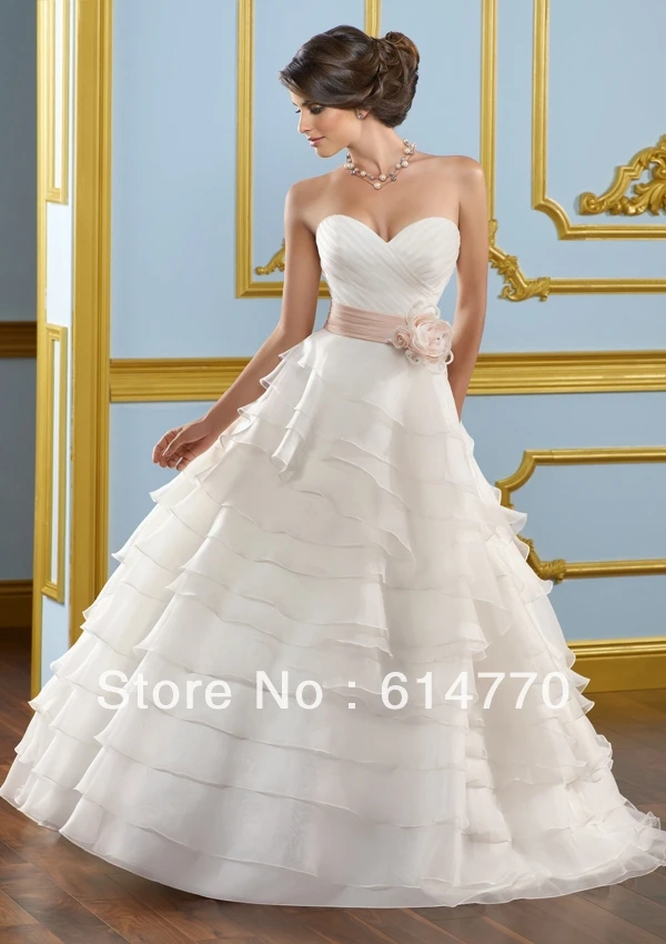 Free shipping sweetheart wholesale strapless custom-made ball gown ruffled wedding dress W270 | Свадьбы и торжества