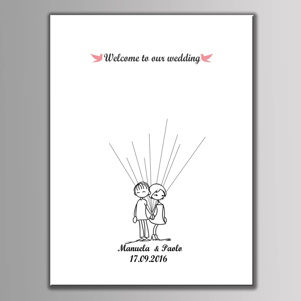 Бесплатная Персонализированная картина на заказ с именем датой отпечатка пальца