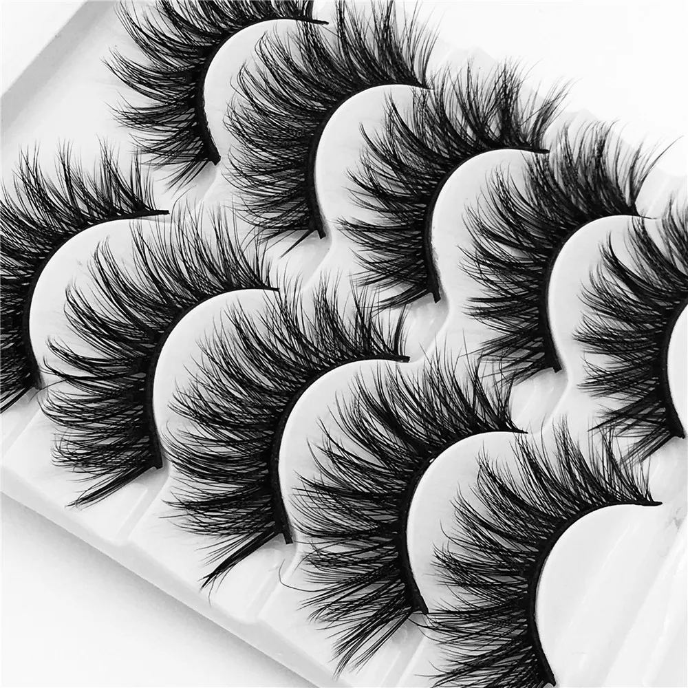 Натуральные накладные ресницы 5 пар 3D Wispy норковые полосы Lashes норковые ресницы расширение лотки русский объем и удлинение ресниц