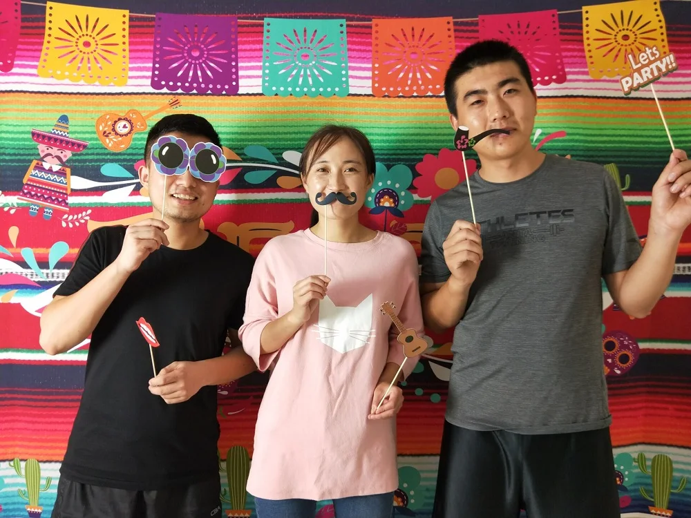 Летние Fiesta фон для фотосъемки Мексиканская Платье на шнуровке с изображением