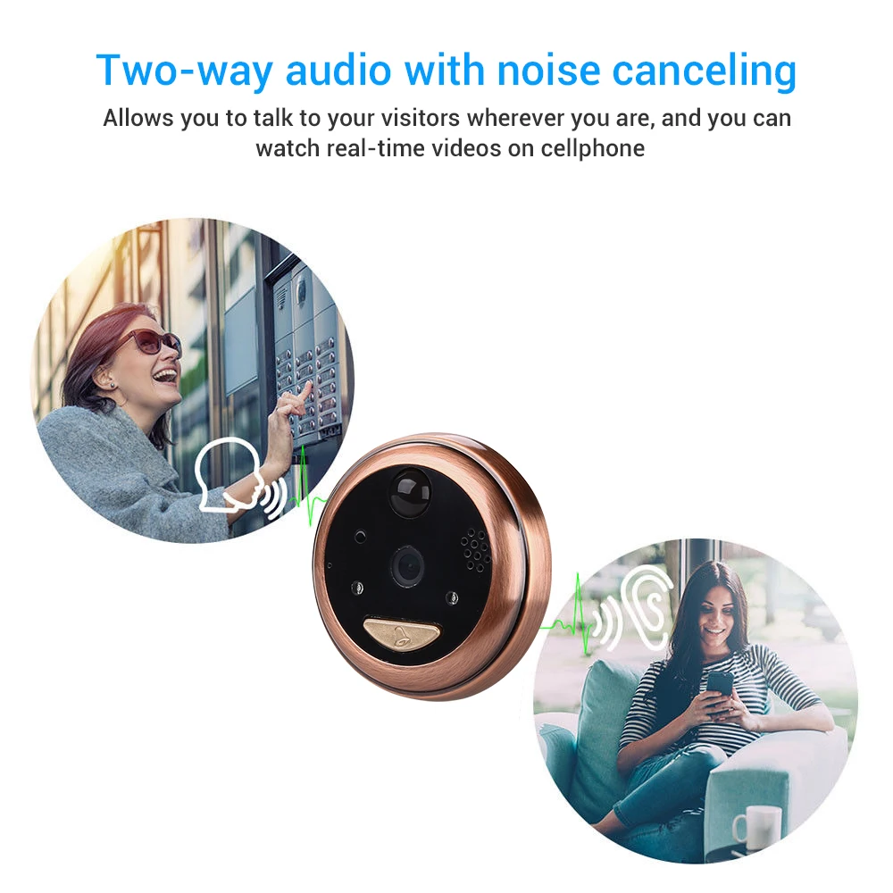 Глазок 4 3 дюйма Wi Fi дверной звонок HD720P с камерой домофон дистанционное управление