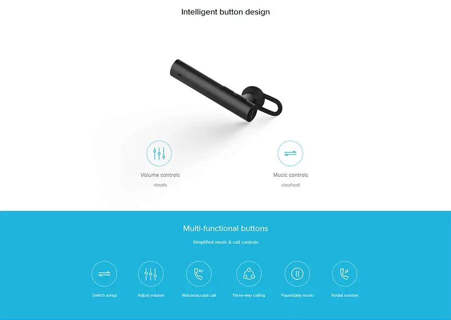 Xiaomi mi Bluetooth гарнитура беспроводной наушник Hands Free наушники с mi c и зарядная док-станция черный