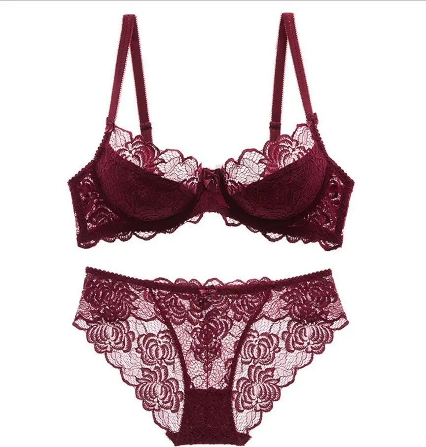 

Bra Suit Sexy Lace Lady's Underwear Comfortable Thin Large Bra Underwear Suit Gathering Thin Cotton