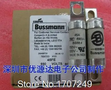 

Free shipping US imports BUSSMANN fuse BS88: 4 fuses 45FE 45A 690V 500 ~ 700V