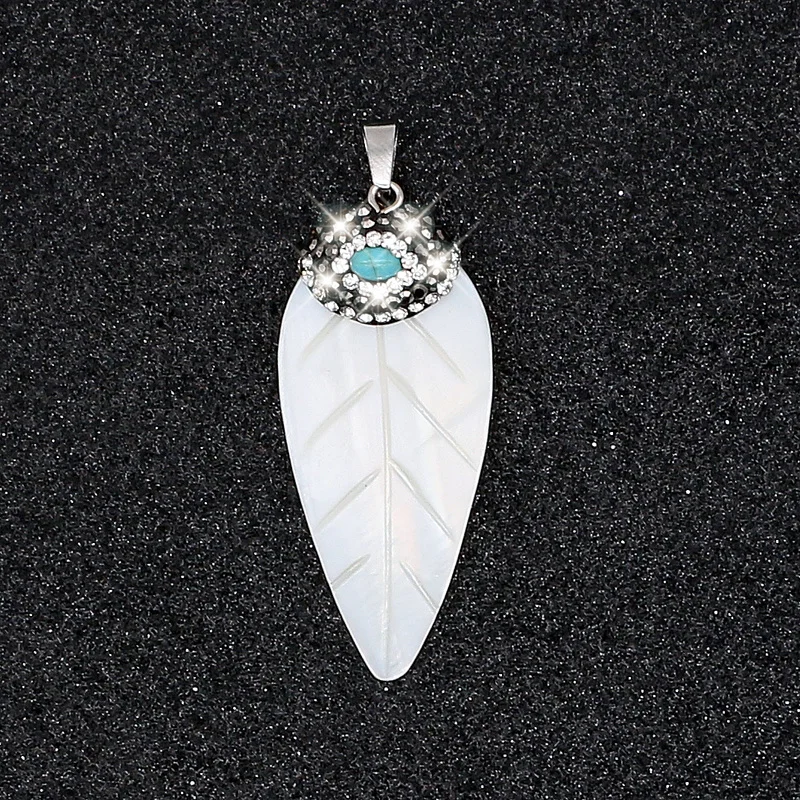 Подвеска в виде листа из натурального жемчуга 1 шт. подвеска кристалла сделай