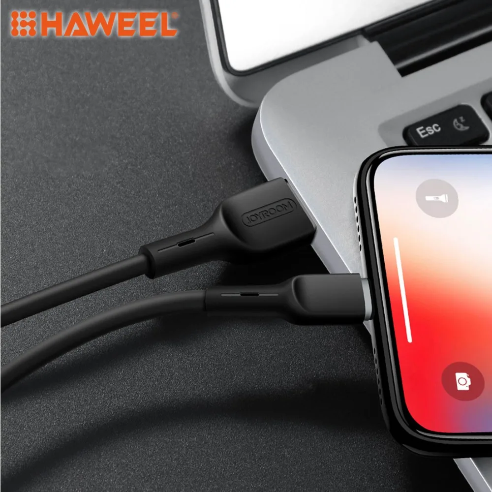 

HAWEEL 1m High Elasticity TPE Cord 2A USB A to 8 Pin Data Sync Charge Cable For iPhone XR / iPhone XS MAX Other iPhone & iPad