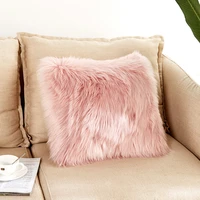 rayuan artificial wool fur sheepskin hairy faux plain fluffy soft pillowcase washable pillow case 3 size