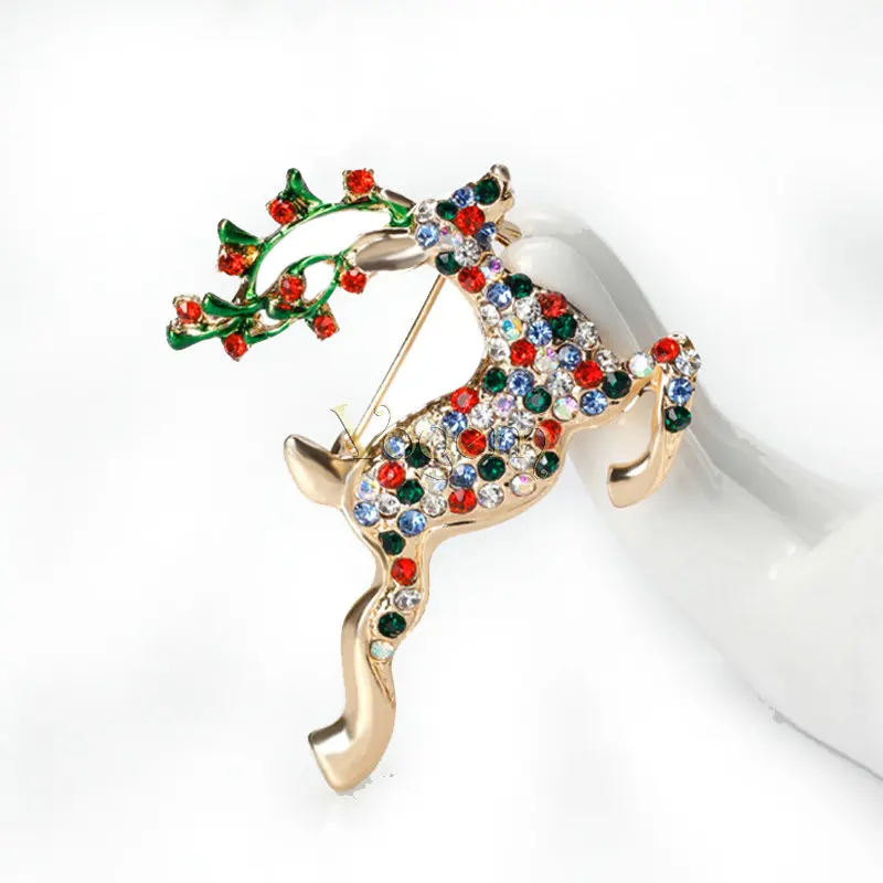 VOGEM лось брошки женские мужская красочный Чешский горный хрусталь брошь олень