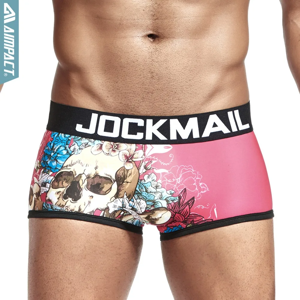 Трусы боксеры JM414 мужские с черепом пикантное модное нижнее белье трусы для геев
