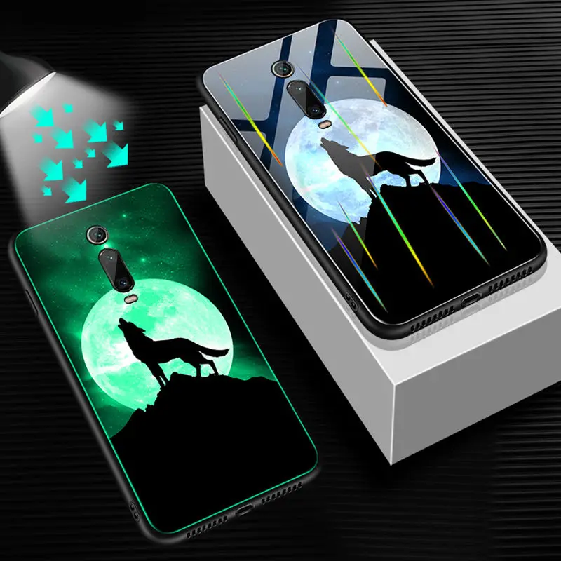 Lu mi nous чехол для телефона для Xiao mi Red mi K20 Pro Чехол светящаяся задняя крышка из закаленного стекла для Xiao mi Red mi K20 Pro mi 9T Pro Чехол