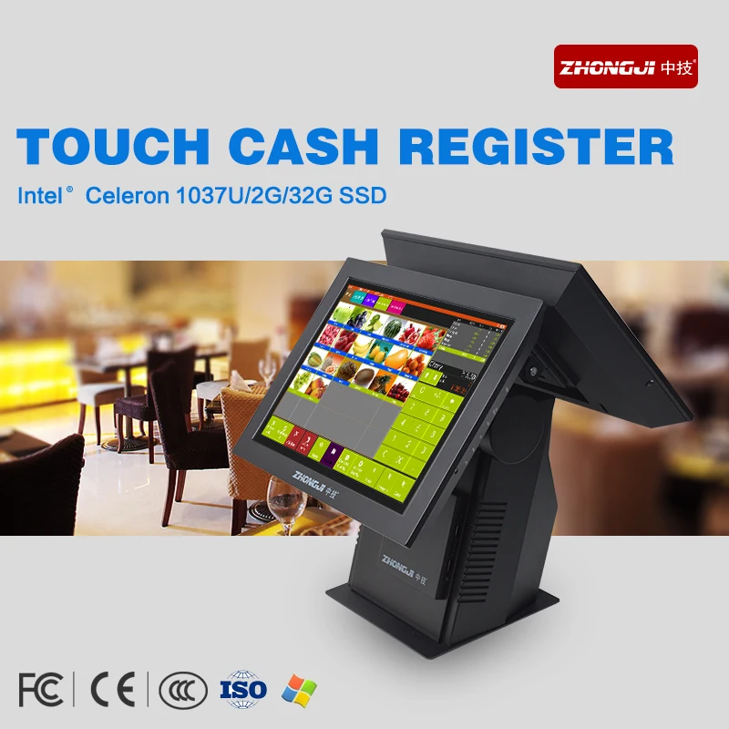 Высокое качество 15 дюймов touch dual Экран POS терминал оплаты точка продажи