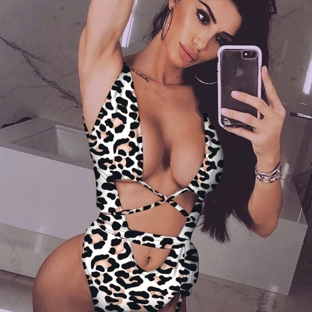 Сексуальный женский купальный костюм бандажный Цельный купальник монокини