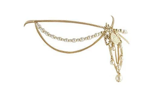 Популярные пляжные многослойные металлические золотистые украшения для волос с