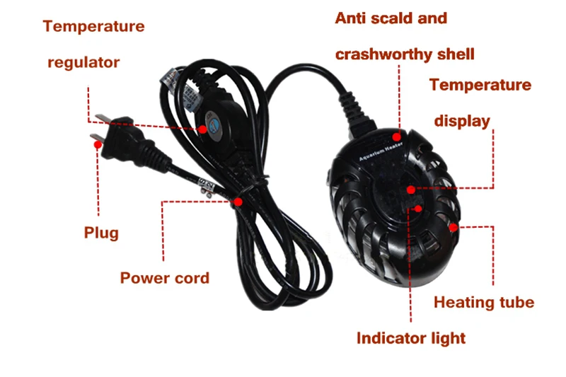 Низкий уровень воды цифровой нагреватель дисплея с внешним контроллером 50w