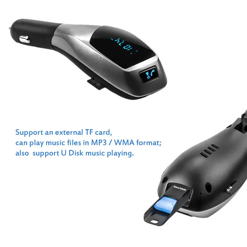 X5 FM передатчик Bluetooth Handsfree автомобильный комплект аудио беспроводной MP3 плеер