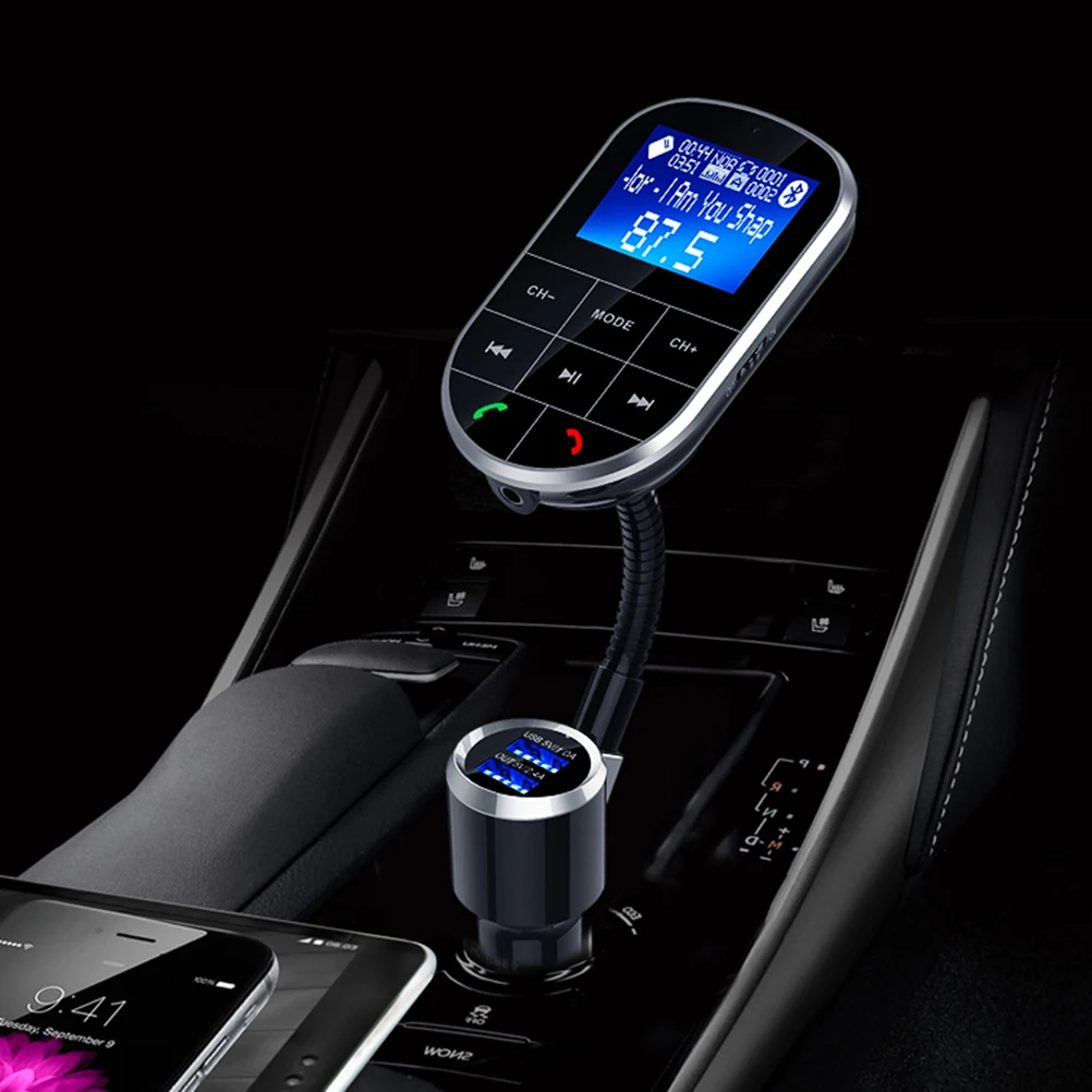 Fm-передатчик 1,5 дюймов "цветной экран AUX модулятор Bluetooth беспроводной MP3 радио адаптер автомобильный комплект 5 в 2.4A USB зарядное устройство TF карта