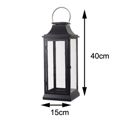 S Black highly 40cm Классический металлический подсвечник большого размера, декоративные подсвечники, железный стеклянный подсвечник, подсвечник для дома, вечерние, свадебные украшения - Цвет: S Black highly 40cm