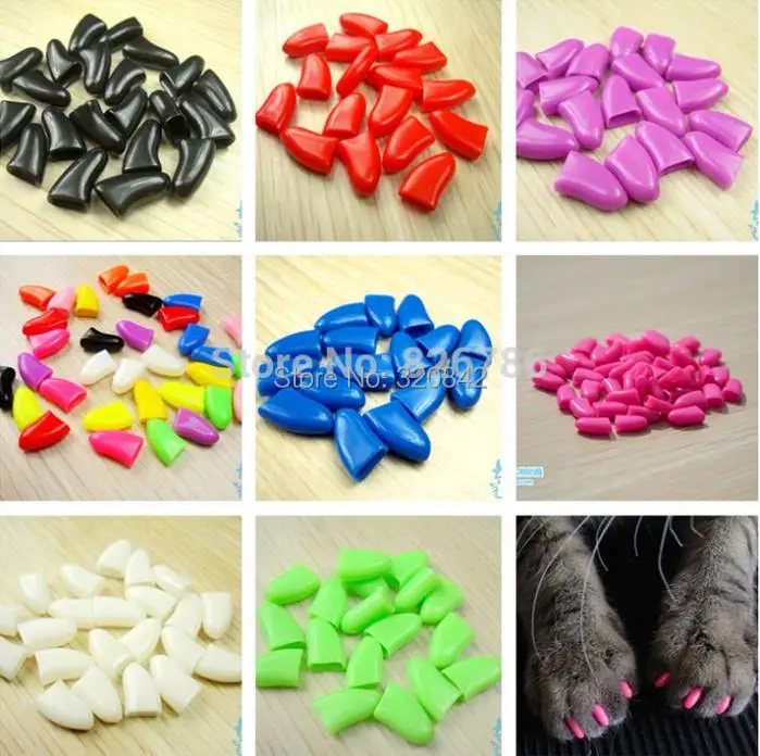 20 шт./лот колпачки для кошачьих когтей домашних животных груминга пальцев защиты