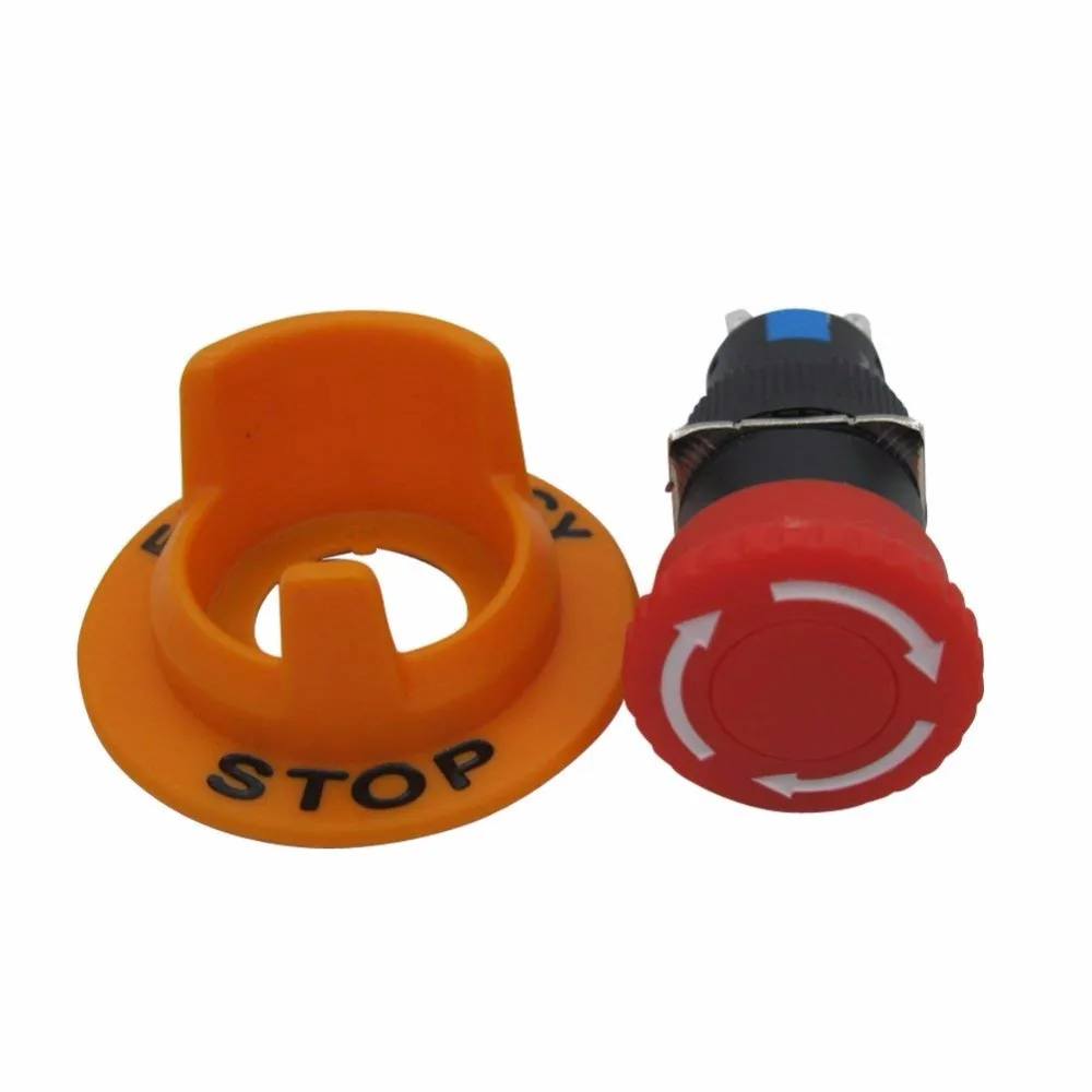 TWTADE/AC110V 250V DC12V 0 1 5A SPDT 1NO 1NC 3Pin 16 мм самоблокирующийся гриб аварийный стоп кнопочный