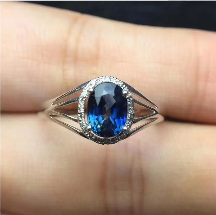 Сапфировое Кольцо 18 k кольцо из белого золота натуральное и настоящее сапфировое