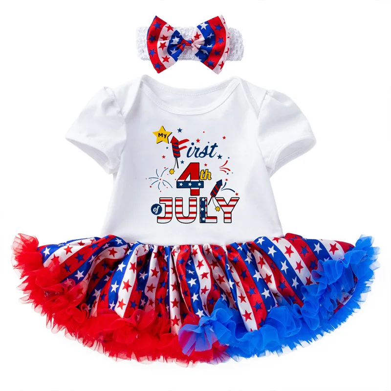 Комбинезон для новорожденных девочек 4 июля Летний комбинезон 0 3