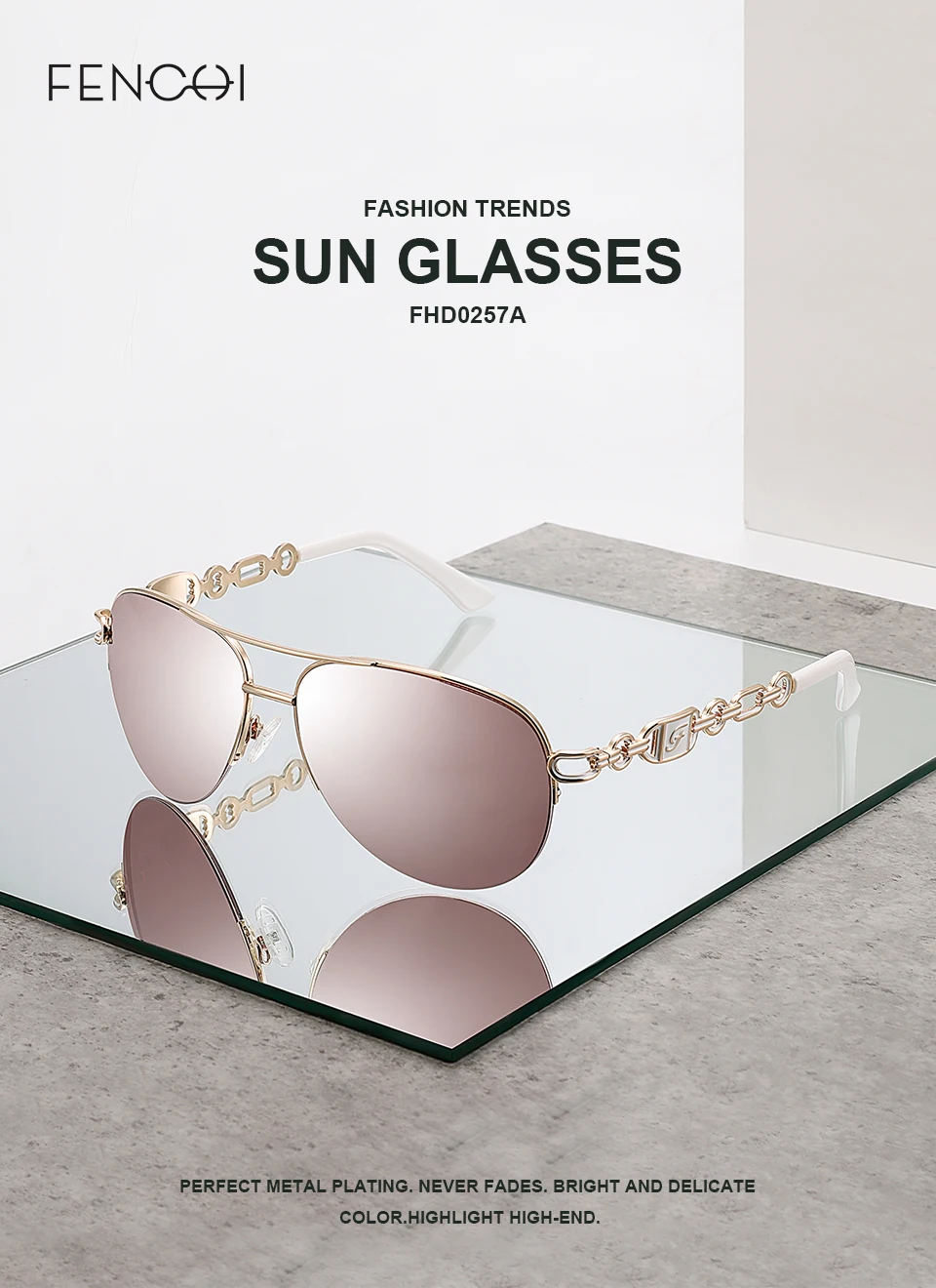 FENCHI женские солнцезащитные очки uv 400 oculos, женские солнцезащитные очки, зеркальные очки пилота, розовые женские очки zonnebril dames gafas de sol mujer