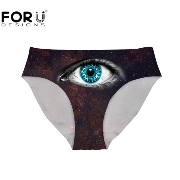FORUDESIGNS/, женские трусы, нижнее белье размера плюс XL, модал, 3D рисунок глаз, средняя посадка, нижнее белье, женские бесшовные трусики, нижнее белье - Цвет: HA0112AM